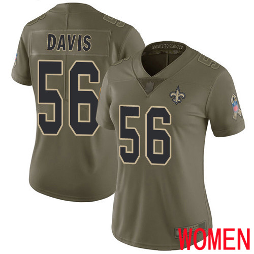 New Orleans Saints Limited Olive Women DeMario Davis Jersey NFL Football #56 2017 Salute to Service Jersey->youth nfl jersey->Youth Jersey